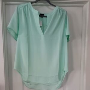 Ann Taylor Split Neck Blouse